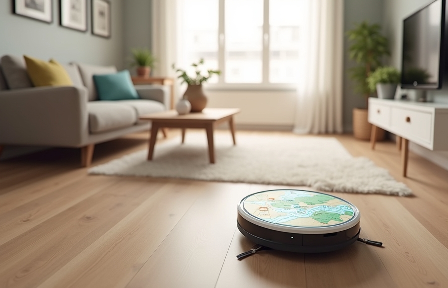 שיפור מפת שואב רובוטי